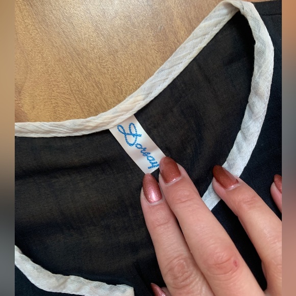 Vintage Black Semi Sheer ‘Dorsay’ Maxi Dress Size L/XL - Picture 5 of 12